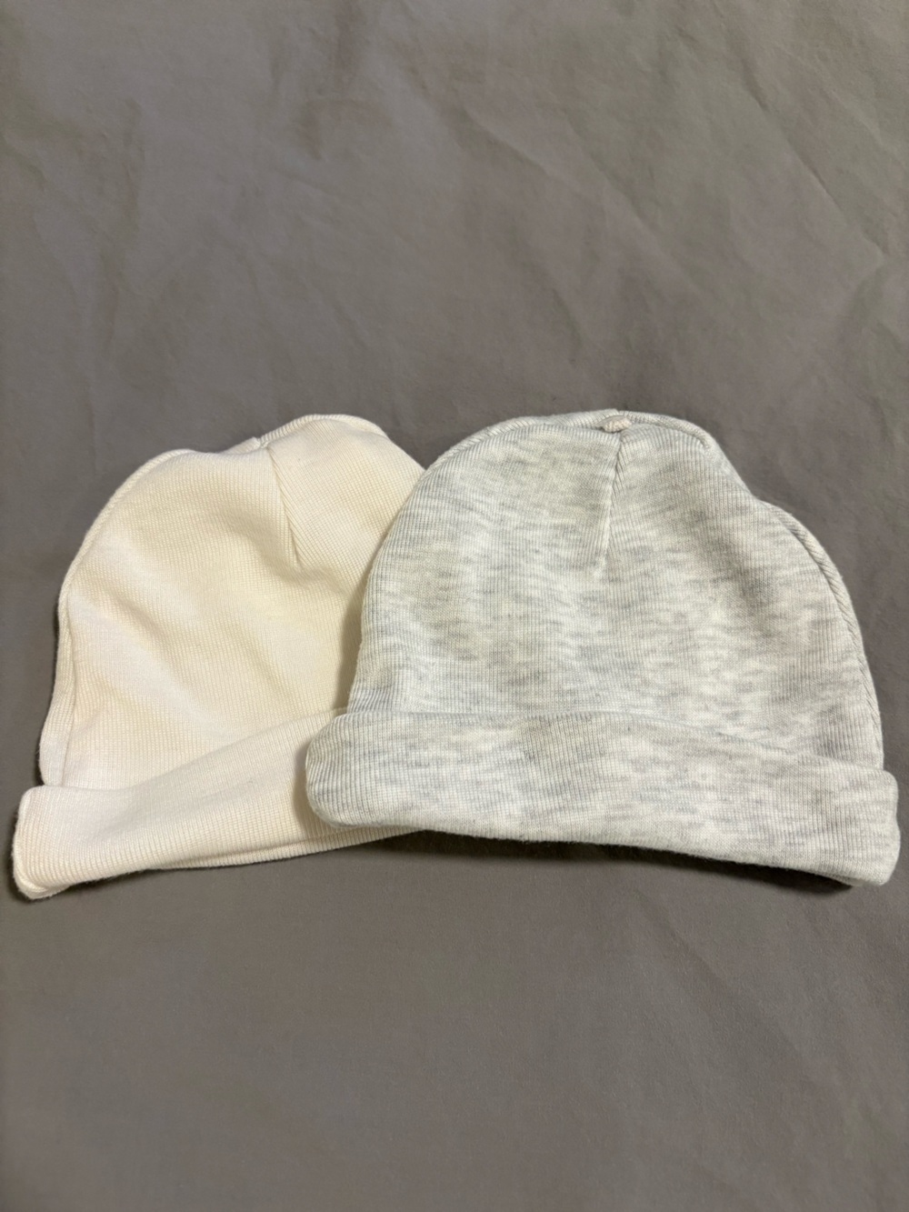 Carter’s 0-3M Purely Soft Caps - Cream & Gray